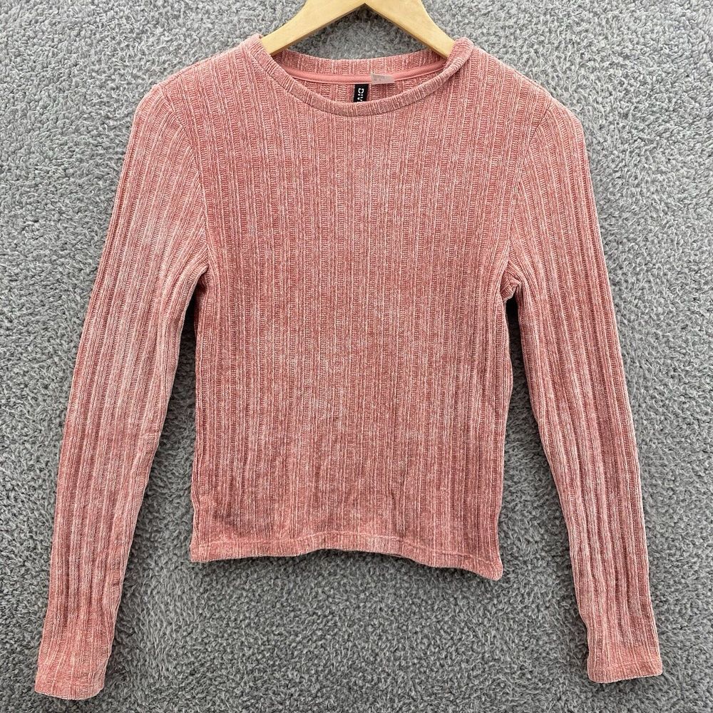 H&M Divided Womens Barbiecore Knit Long Sleeve‎ Pullover Sweater Size S Pink